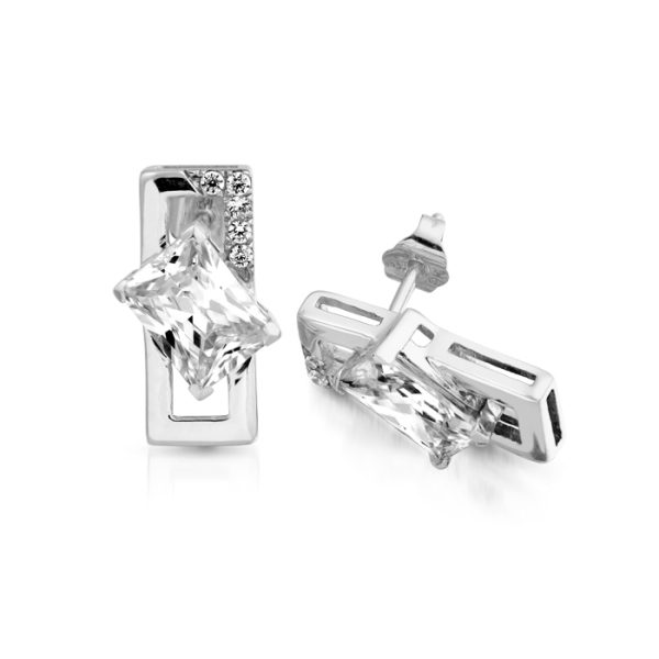 9ct White Gold Earrings-E287W