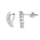 White Gold CZ Stud Earrings-E7442W