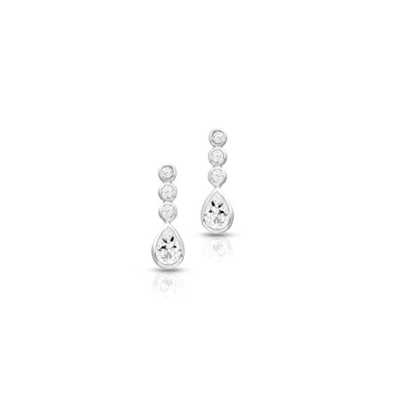 9ct White Gold Trio CZ Earrings-E79W