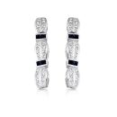 White Gold Sapphire Earrings-ER26SW