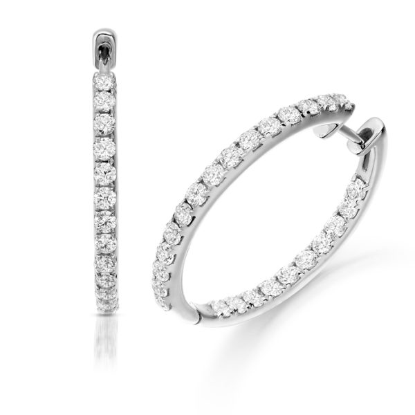 9ct Gold CZ Hoop Earrings-E85W