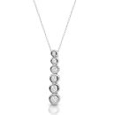 9ct White Gold Diamond Pendant-DPL208W