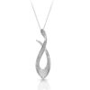 18ct White Gold Diamond Pendant-DPL393W