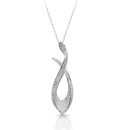 18ct White Gold Diamond Pendant-DPL393W