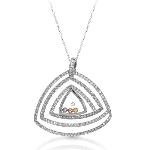 18ct White Gold Diamond Pendant-DPL399W