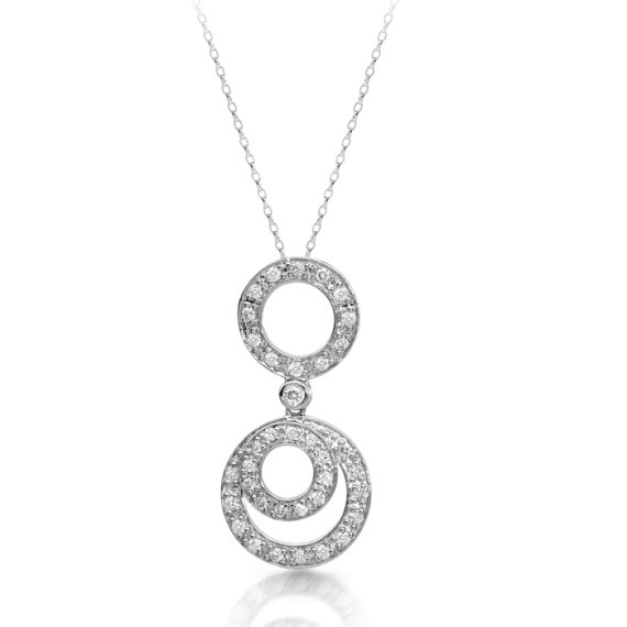 14ct White Gold Diamond Pendant-DPL418WP