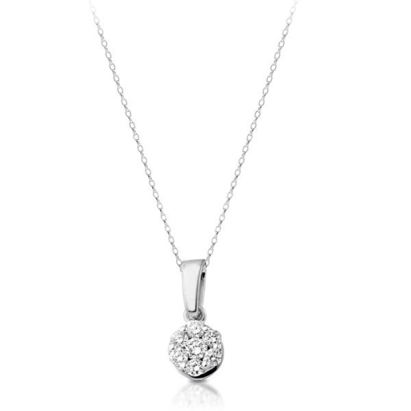 18ct White Gold Diamond Pendant-DPL463W