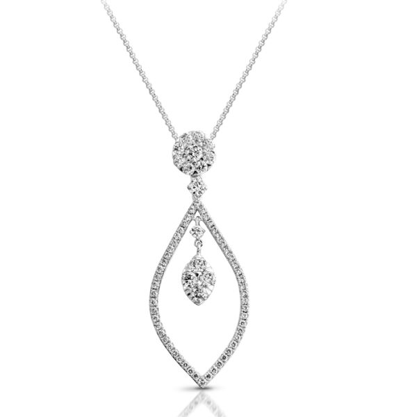 18ct White Gold Diamond Pendant-DPL502P