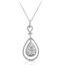 18ct White Gold Diamond Pendant-DPL503P