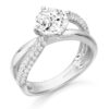 White Gold Cross over CZ Engagement Ring-R336W