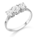 White Gold three stone CZ Engagement Ring-D60W