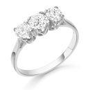 White Gold three stone CZ Engagement Ring-D60W